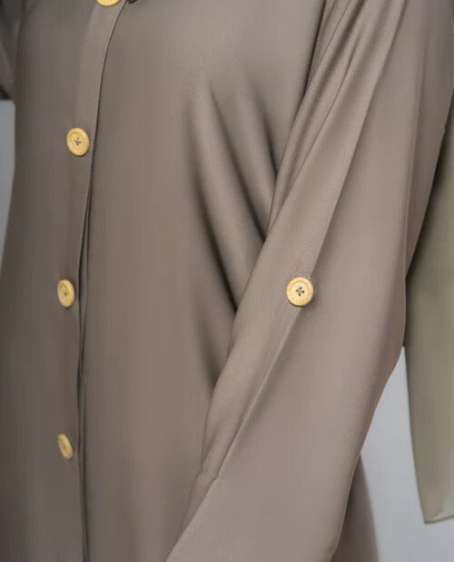 Elegant Grey Abaya in Nidha Fabric | Updated 2025 Style