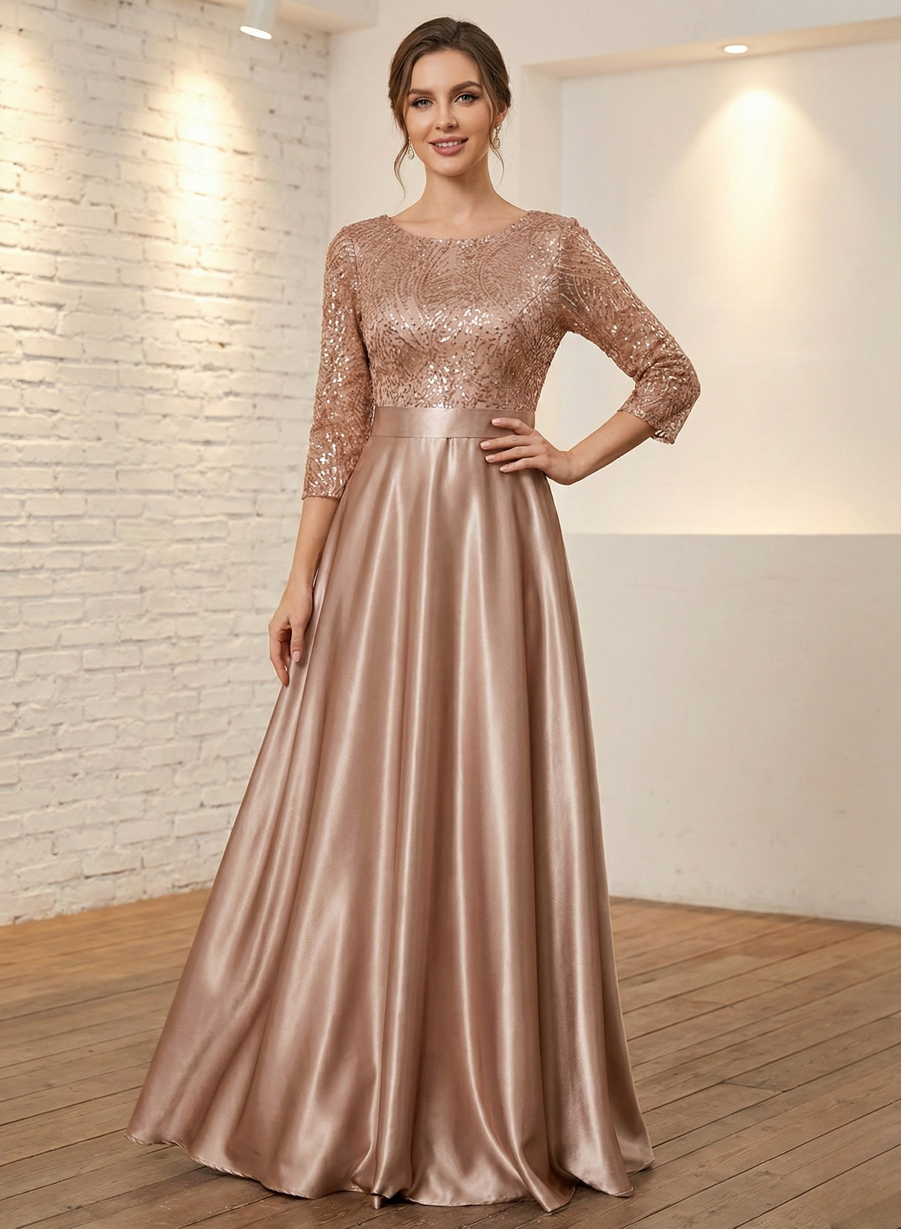 Satin Maxi Dress – Soft Golg Elegance