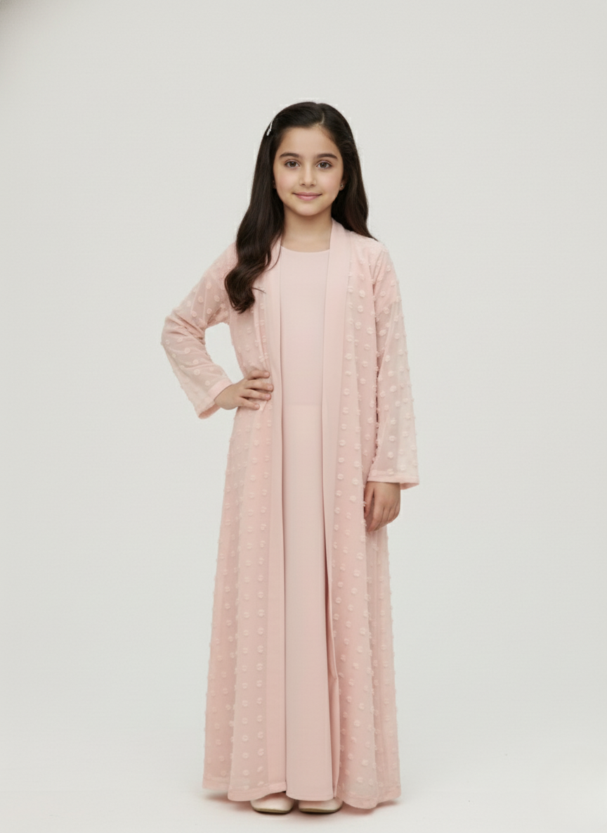 Pink Abaya for Girls | Soft, Elegant & Modest Open Style Abaya