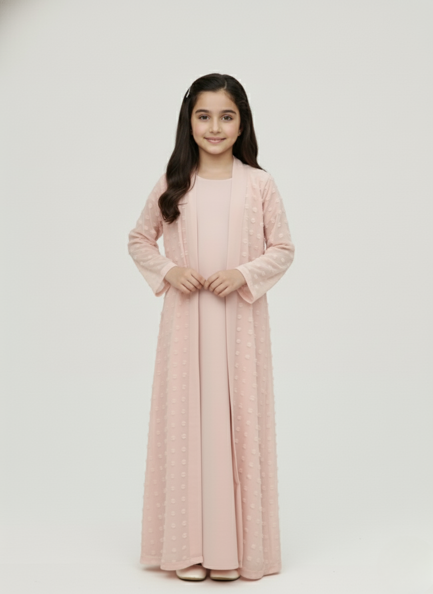 Pink Abaya for Girls | Soft, Elegant & Modest Open Style Abaya