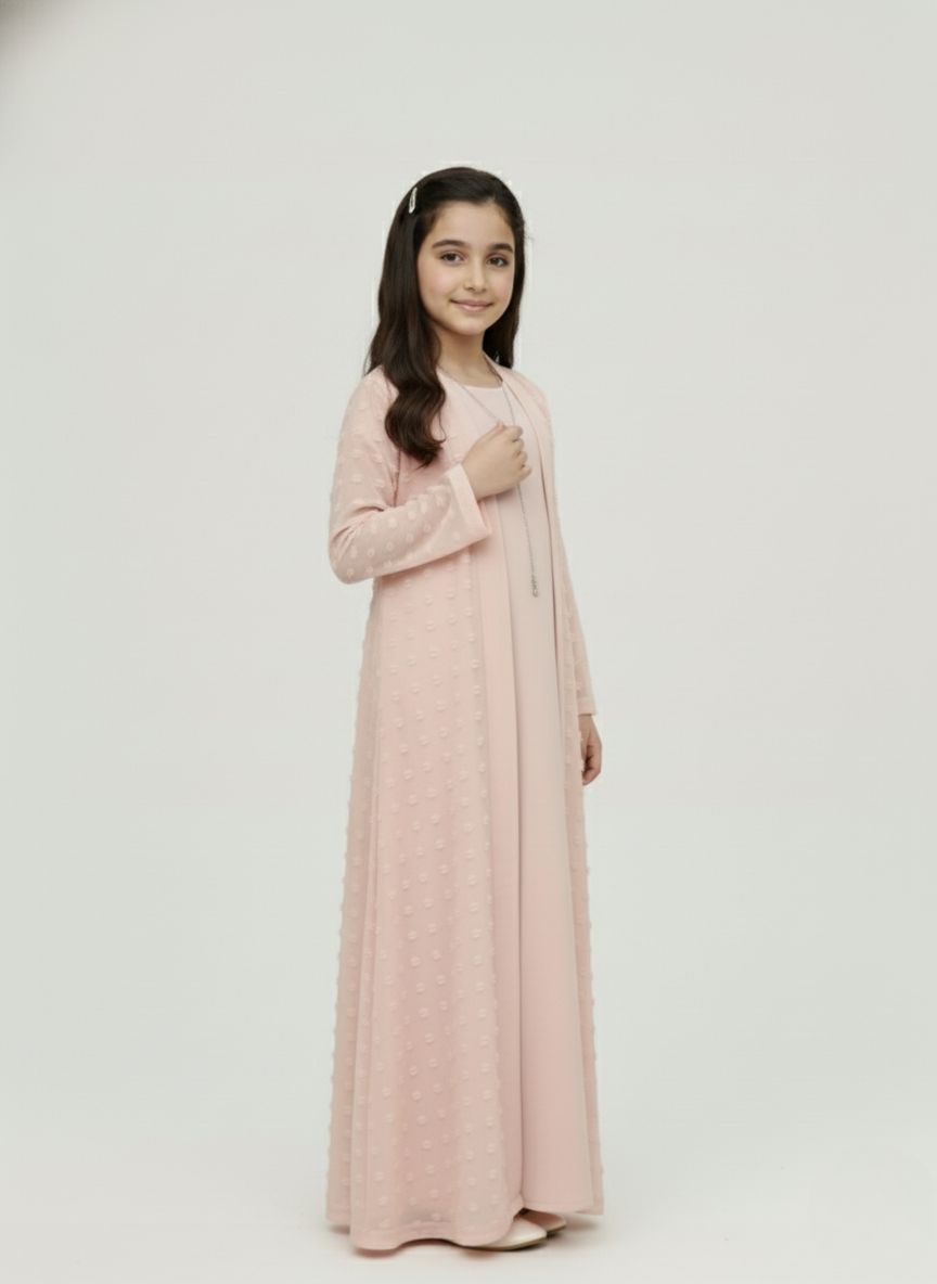 Pink Abaya for Girls | Soft, Elegant & Modest Open Style Abaya