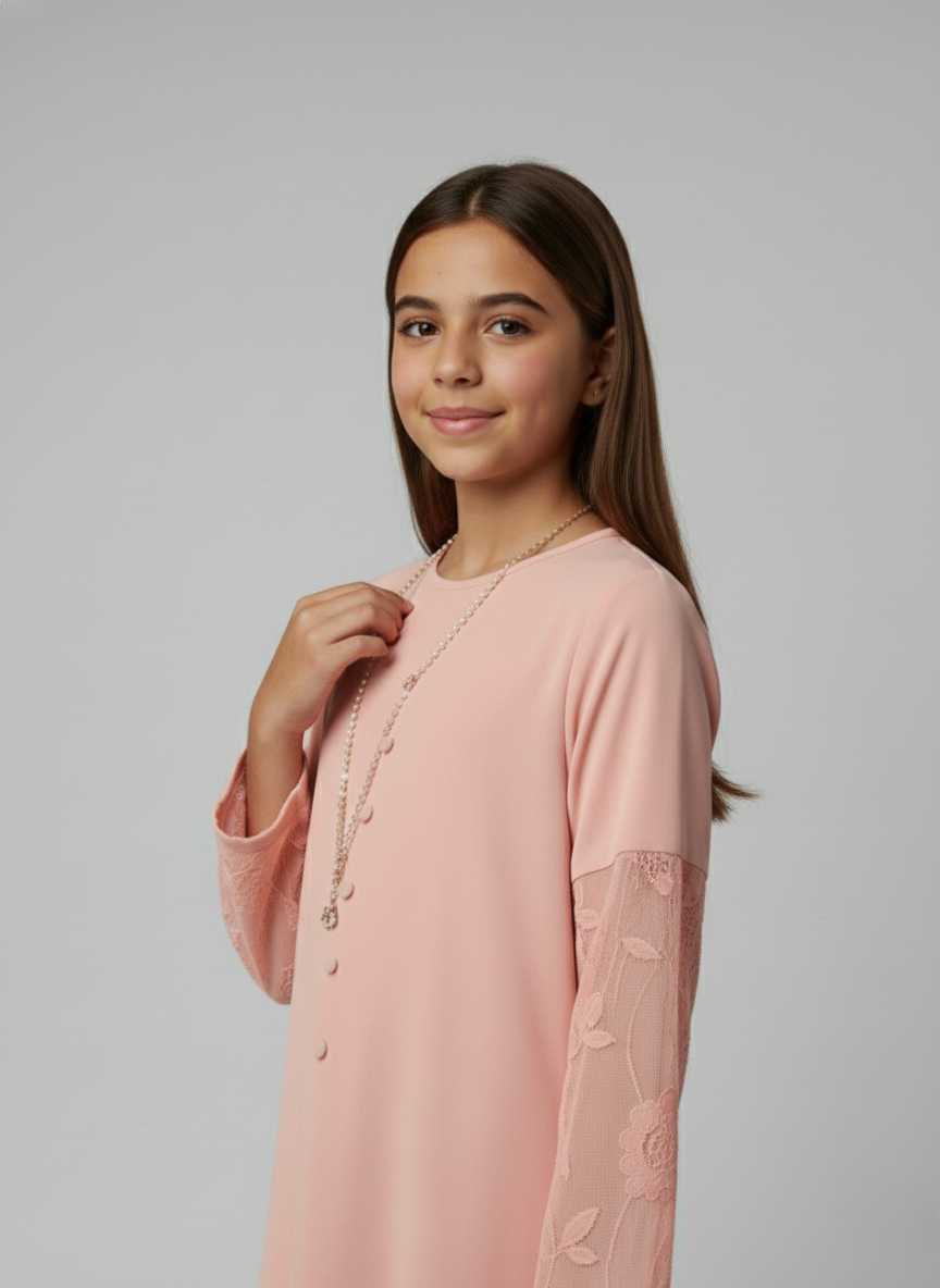 Floral Pink Abaya for Children in the UK | Modest Fashion for Girls