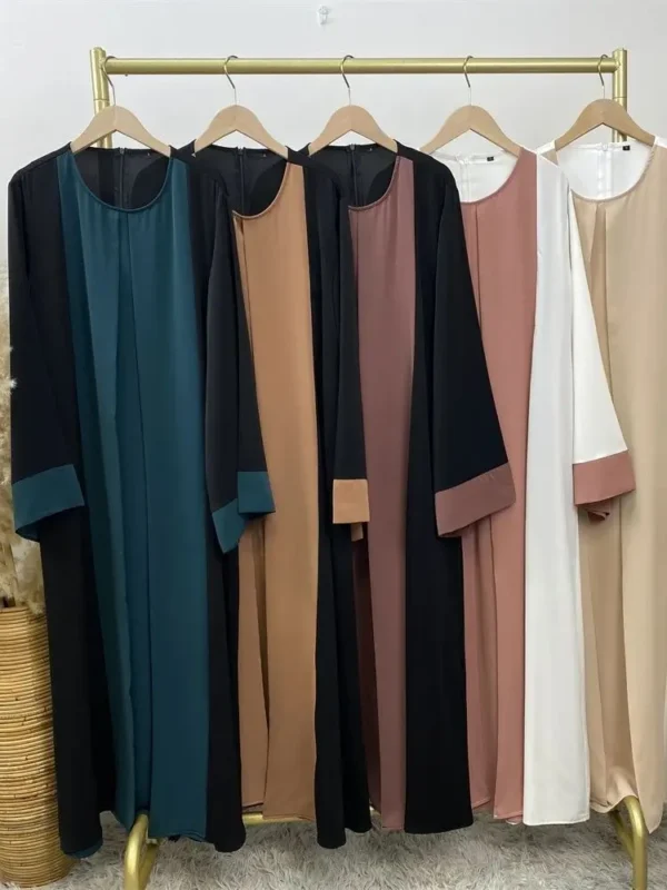 Ramadan Eid Muslim Abaya Dubai Luxury Splicing Fake Two Pieces Abayas For Women Kaftan Modest Dress Islam Caftan Marocain Femme 6