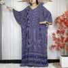 New Dubai Muslim Sets Cotton Dress Fashion Women Loose Maxi Kaftan Stripe Print Femme African islamic Clothing For Women Abaya 2