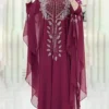 Chiffon Boubou Muslim Fashion Abaya 2 PCS Set Dubai Turkey Maxi Dress Musulman Ensembles Caftan Marocain Islamic Clothing 1