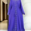 New 2024 Dubai Diamond Muslim Modest Dress for Women Elegant Arabic Femme Hijab Abaya 2024 Islamic Long Sleeve Turkey Clothing 4