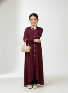 Kids Abaya – Plum Elegance by Ayda Sumayah