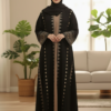 Elegant Black Open Abaya for modern Muslim Women in the UK