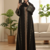 Elegant Black Open Abaya for modern Muslim Women in the UK