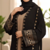 Elegant Black Open Abaya for modern Muslim Women in the UK
