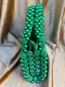 AydaSumayahEmeraldGreenPearlBeadedTopHandleBagwithSatinLining_3 Luxury Emerald Green Pearl Beaded Top Handle Handbag