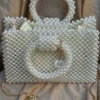 AydaSumayahRectangularIvoryPearlBeadedBagwithDetachableGoldChainStrap_3 Ivory Pearl Beaded Shoulder Bag with Gold Chain Strap