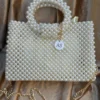 AydaSumayahRectangularIvoryPearlBeadedBagwithDetachableGoldChainStrap_4 Ivory Pearl Beaded Shoulder Bag with Gold Chain Strap