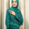 Emerald_Green_Full-Length_Abaya_Dress_with_Same_Hijab Amina - Green Maxi Dress – Stylish Layered Abaya for Modest Wear UK