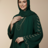 Luxury Green Abaya Crafted from Soft Nidha Fabric for Timeless Grace