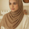 Sandy Brown Shimmer Chiffon Hijab - Lightweight Elegant Chiffon Scarf