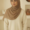 Sandy Brown Shimmer Chiffon Hijab - Lightweight Elegant Chiffon Scarf