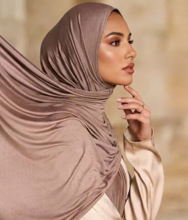 Elegant Brown Jersey Hijab for Women | Soft Elegance for Everyday wear