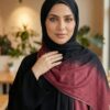 Luxury Muslim Hijab in Black & Purple Tones | Effortless Elegance