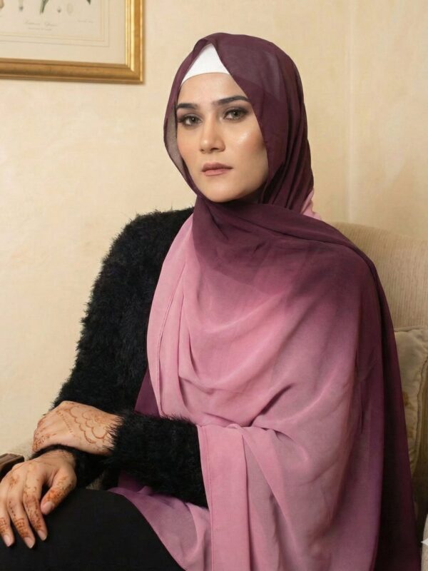 Luxury Purple Chiffon Hijab for Daily & Work Wear