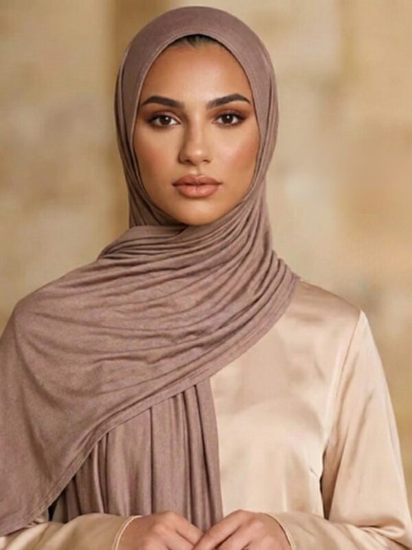 Elegant Brown Jersey Hijab for Women | Soft Elegance for Everyday wear