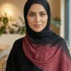 Luxury Muslim Hijab in Black & Purple Tones | Effortless Elegance