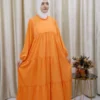 Nadrah - Bold & Beautiful Orange Maxi Dress – Tiered Abaya in UK Modest Fashion