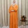 Nadrah - Bold & Beautiful Orange Maxi Dress – Tiered Abaya in UK Modest Fashion
