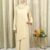 Amina - Elegant Cream Georgette Abaya Dress for Women - Modest Fashion