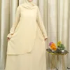 Amina - Elegant Cream Georgette Abaya Dress for Women - Modest Fashion
