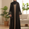 Elegant Black Open Abaya for modern Muslim Women in the UK