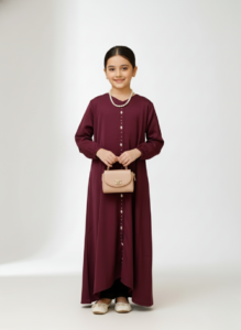 Kids Abaya – Plum Elegance by Ayda Sumayah