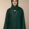 Luxury Green Abaya Crafted from Soft Nidha Fabric for Timeless Grace