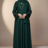 Luxury Green Abaya Crafted from Soft Nidha Fabric for Timeless Grace