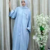 Shehnaz - Light Blue Button-Down Abaya with Pockets – Everyday Elegance