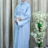 Shehnaz - Light Blue Button-Down Abaya with Pockets – Everyday Elegance