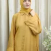 Shehnaz - Stylish Mustard Open Abaya with Side Pockets for Women