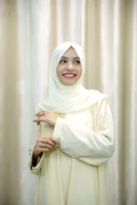 Mai - Off White Georgette Abaya – Stylish Modest Wear for UK Women