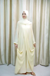 Mai - Off White Georgette Abaya – Stylish Modest Wear for UK Women