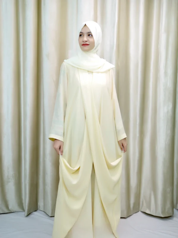 Mai - Off White Georgette Abaya – Stylish Modest Wear for UK Women