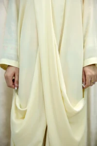 Mai - Off White Georgette Abaya – Stylish Modest Wear for UK Women