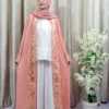 Sumayah Abaya - Peach Pink Open Abaya – Elegant Modest Wear in UK