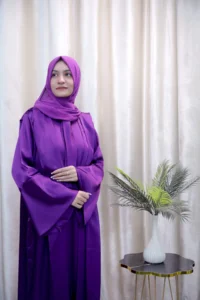 Sania - Luxury Satin Maxi Dress in Purple for UK Women