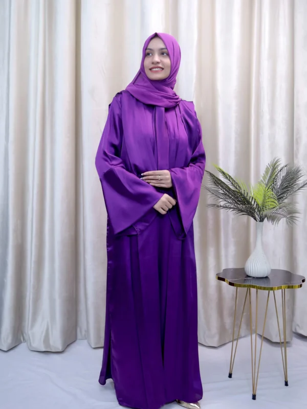 Sania - Luxury Satin Maxi Dress in Purple for UK Women