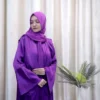 Sania - Luxury Satin Maxi Dress in Purple for UK Women