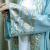 Sumayah Abaya - Sky Blue Open Abaya with Gold Embroidery – Modest UK Wear