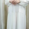 Nadrah - Elegant White Tiered Abaya Dress – Modest Georgette Maxi for Women in UK